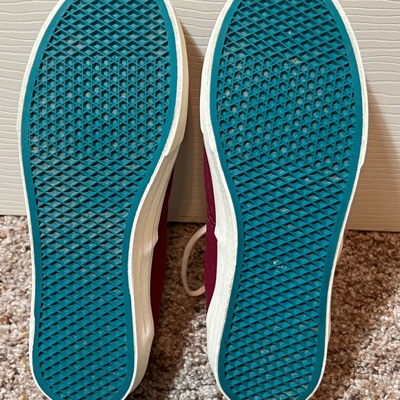 Maroon Red Off White Trim Vans Size Men 4 Women 5.5 Shoes - Picture 4 of 12